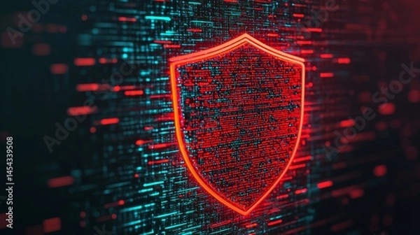 Fototapeta Shopping Digital Concept. Digital shield symbolizing cybersecurity and data protection.