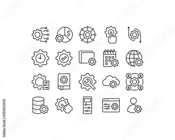 Obraz Simple set of settings icons Contains such Icons as control, management, Options