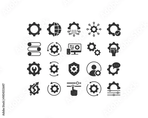 Obraz Simple set of settings icons Contains such Icons as control, management, Options