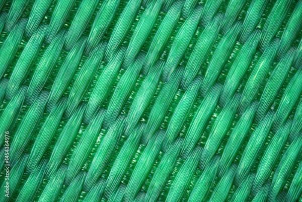 Fototapeta micro photography, extreme close up of green nylon fabric weft