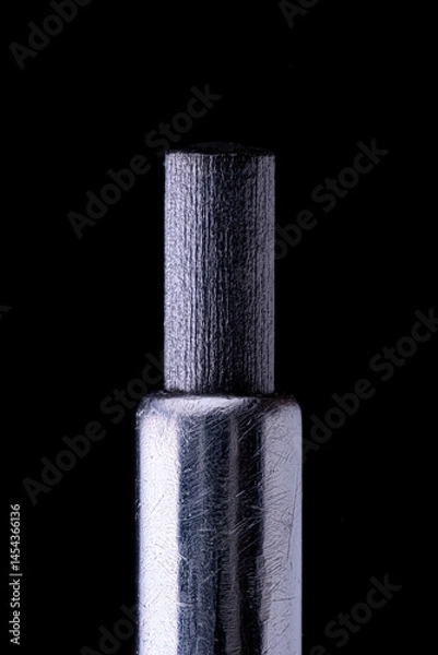 Obraz Macro close-up of the tip of a mechanical pencil with exposed graphite lead
