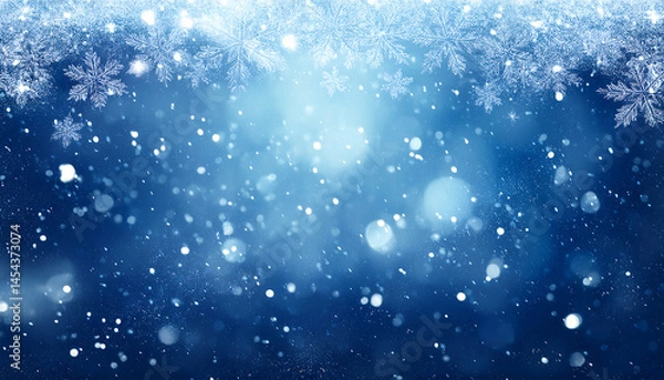 Obraz Mystical winter background featuring snowflakes and falling snow effect