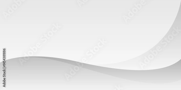 Obraz Abstract Clean White Wave Background with Smooth Gradient Layers