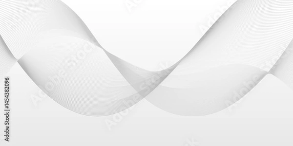 Obraz Abstract Clean White Wave Background with Smooth Gradient Layers