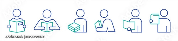 Obraz Education concept illustrations. Set of people vector illustrations in various activities of education, learning, reading book, online course and training, vector illustration for web and app