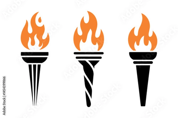 Obraz Torch flame vector illustration olympic symbol