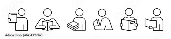 Obraz Education concept illustrations. Set of people vector illustrations in various activities of education, learning, reading book, online course and training, vector illustration for web and app