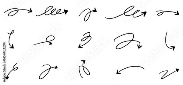 Obraz doodle hand drawn arrow art set