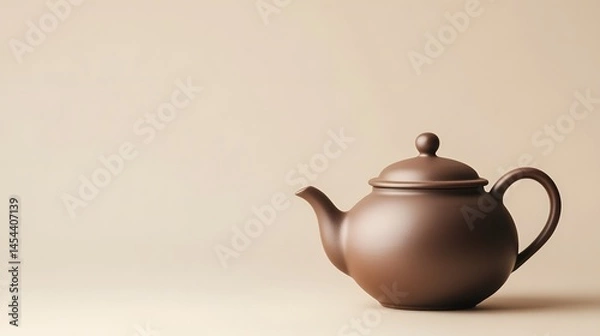 Fototapeta Asian-style teapot on a soft, neutral background