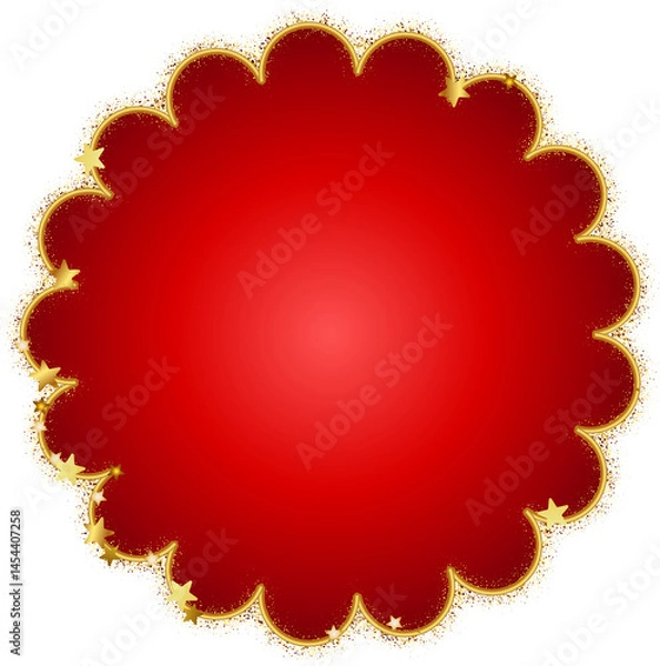 Fototapeta Red Background Gold Frame