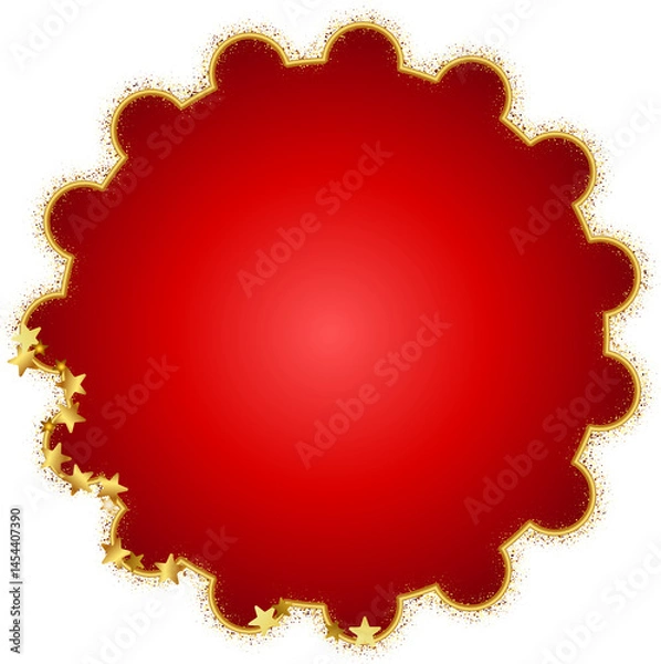 Fototapeta Red Background Gold Frame