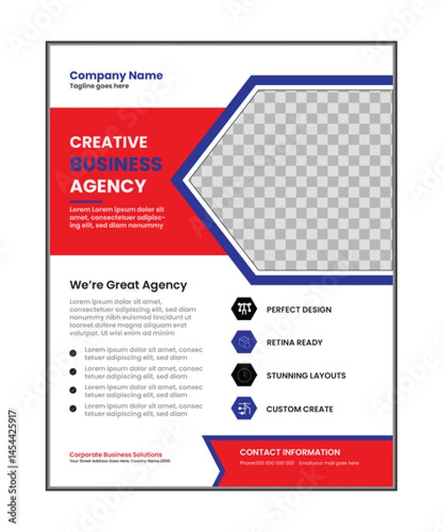 Obraz Corporate creative colorful business flyer template design set, abstract business flyer, vector template design or business poster template design,business flyer,a4 flyer