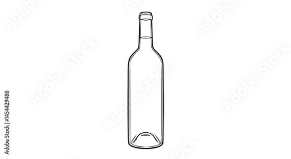 Obraz Empty Wine Bottle Outline