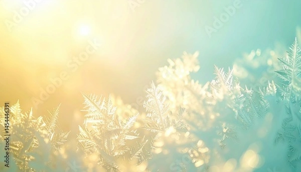 Fototapeta Soft light reflections on delicate ferns nature photography tranquil environment close-up view serenity concept