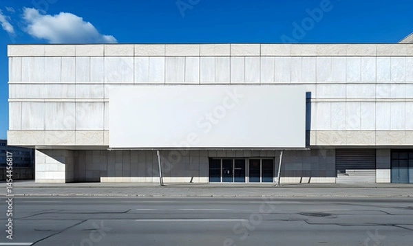 Fototapeta Blank billboard on modern building facade