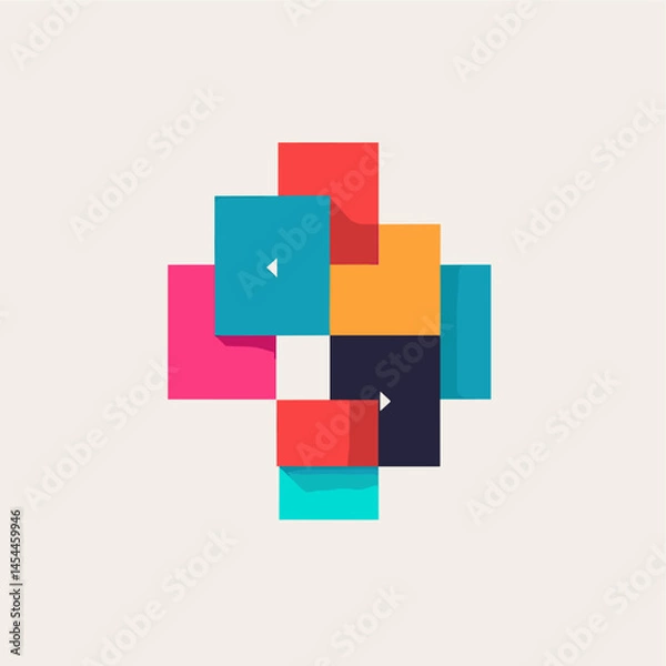 Obraz Modern minimalist logo in vector style. Clean design with an emphasis on form, typography and versatility. Suitable for branding, identity and corporate identity.