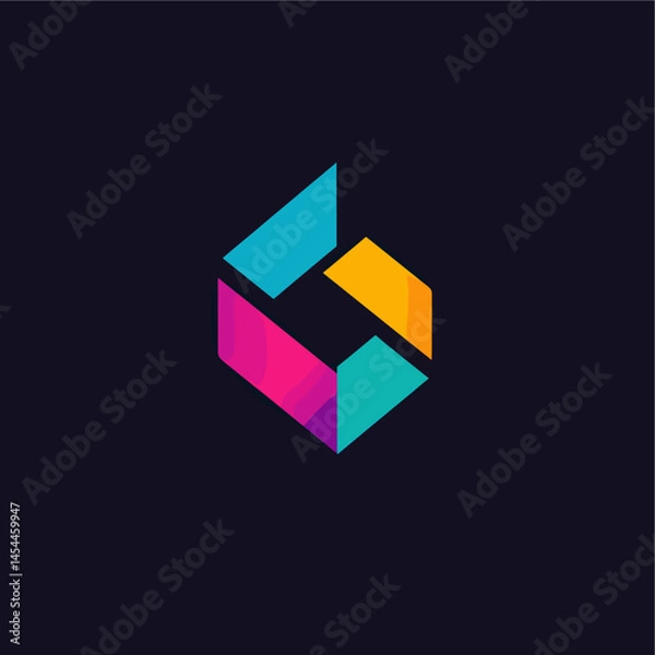 Obraz Modern minimalist logo in vector style. Clean design with an emphasis on form, typography and versatility. Suitable for branding, identity and corporate identity.