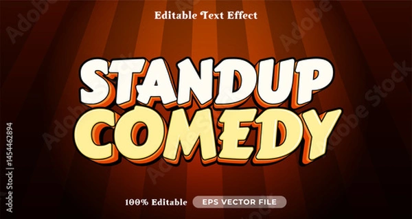 Fototapeta stand up comedy 3d logo template editable text effect style