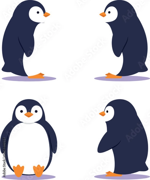 Obraz Penguin vector illustrations for t-shirt prints and craft projects with cute animal designs 