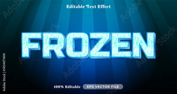 Fototapeta Frozen 3d logo template editable text effect style
