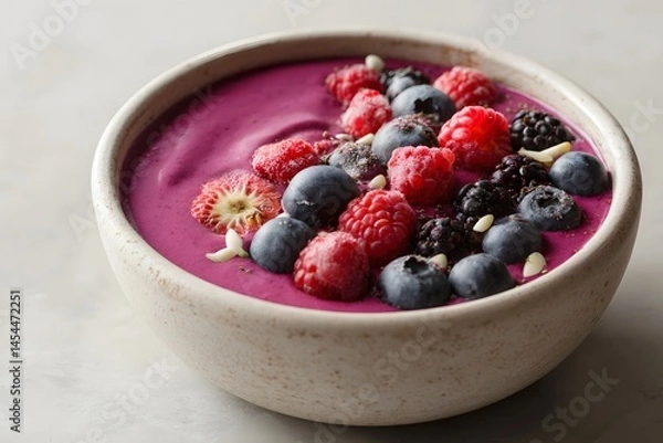 Fototapeta Fresh Berry Smoothie Bowl with Raspberries and Blackberries