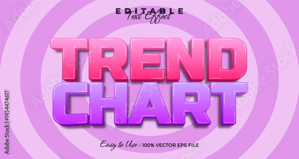 Fototapeta trend chart 3d logo template editable text effect style