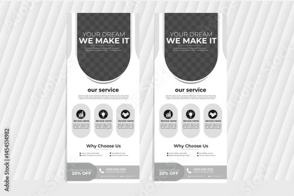 Fototapeta Corporate roll up banner design template