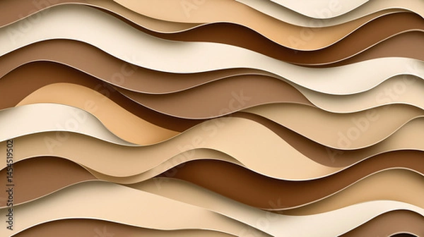 Obraz Wavy 3D background in soft brown colors
