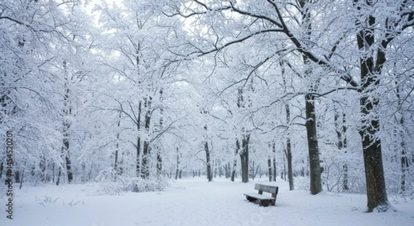Fototapeta Snowy forest scene
