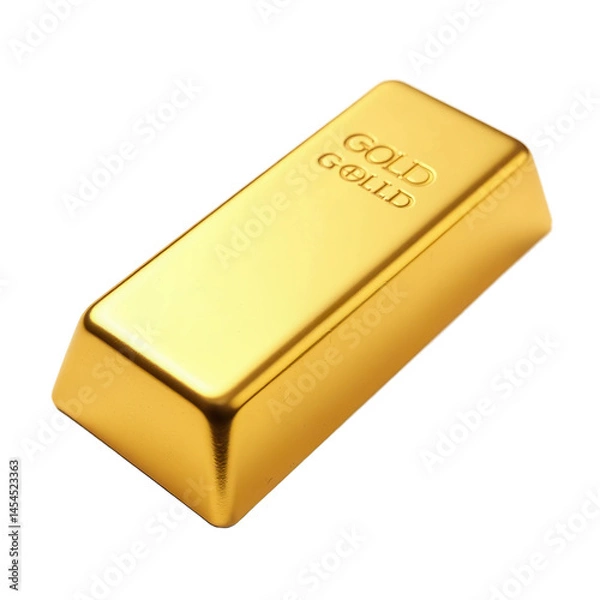 Fototapeta Gold Bar on Transparent Background