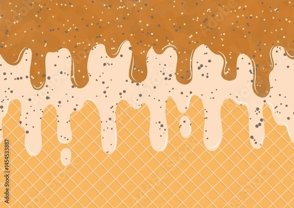 Fototapeta Ice cream vector design with vanilla bean and cream flavor. Perfect for wallpapers, assets, etc.