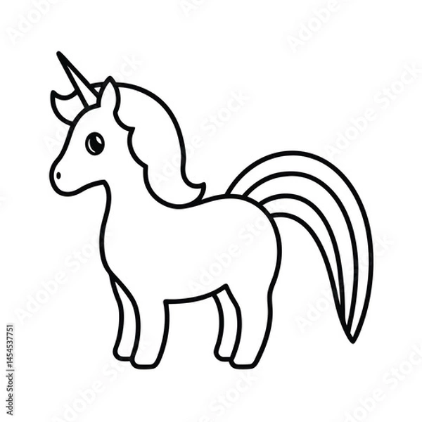 Fototapeta Rainbow Mane Unicorn Line Vector