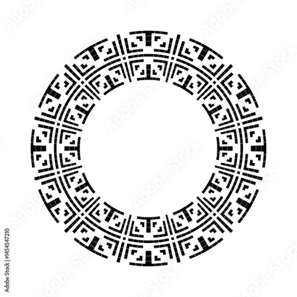 Fototapeta Abstract Radial Geometric Circle Pattern for Decorative Round Frame. 
