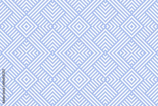 Fototapeta Abstract Seamless Geometric Checked Light Blue Pattern. 
