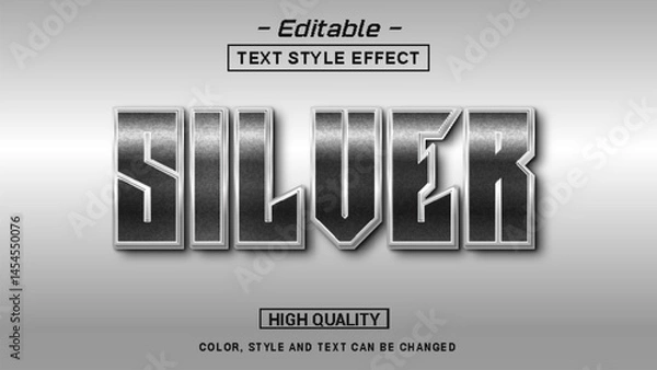 Obraz Silver Text Effect with Editable Style
