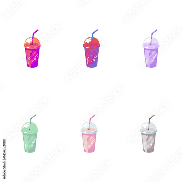 Fototapeta vector icon with paper cup of coffee and ice on white isolated background.
