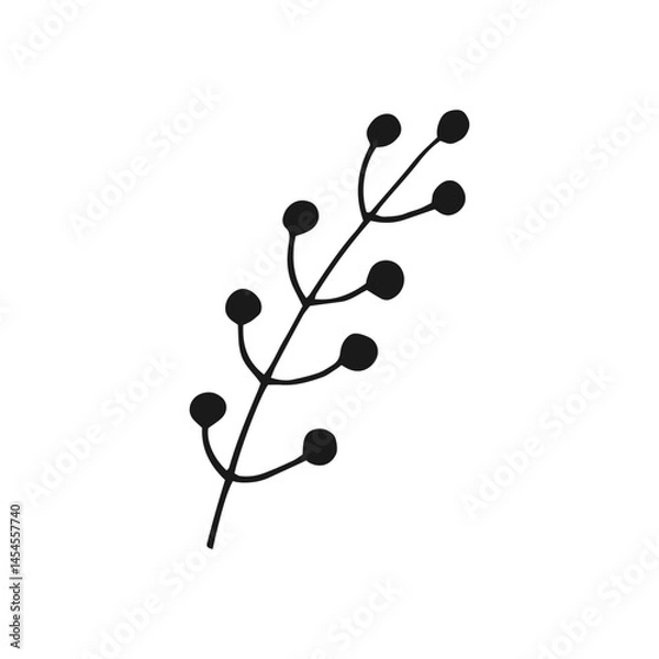 Fototapeta Christmas elements. Hand drawn vector illustration.