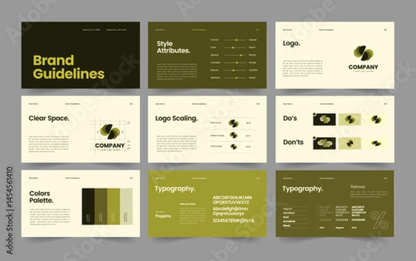 Fototapeta  Brand Guideline PowerPoint Template, Brand Guideline Presentation Design, 