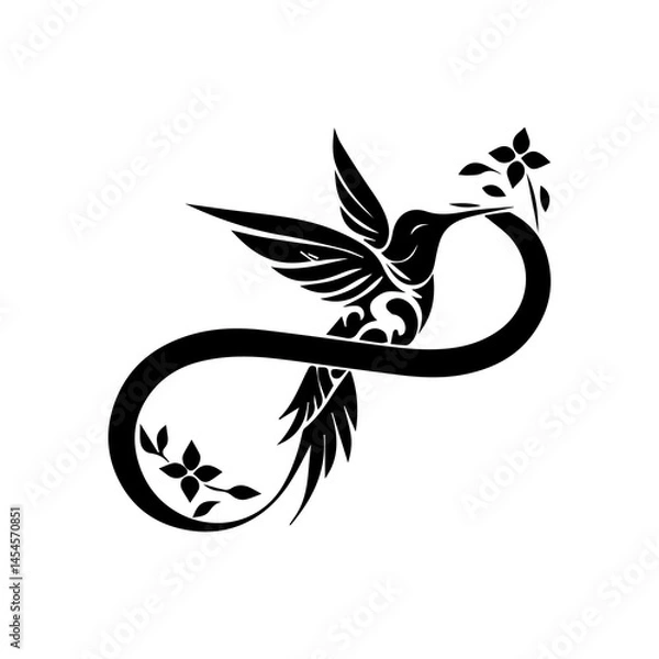 Obraz Floral Infinity Bird Logo Vector
