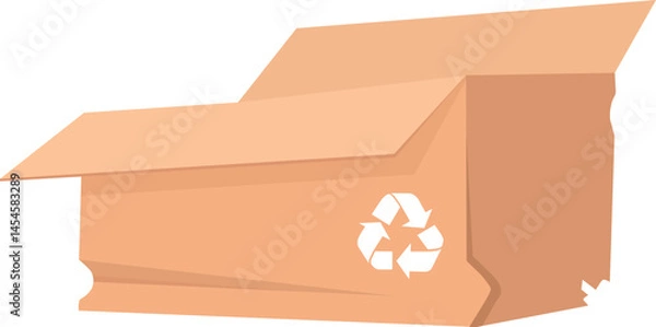 Fototapeta Paper recycle broken box vector illustration 