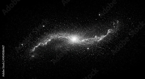 Obraz Cosmic galaxy swirling with stars against a dark background  