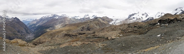 Obraz Image of the famous mountain called Catena del Monte Rosa and Cima Doufour