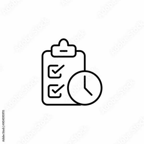 Fototapeta task timer icon sign vector