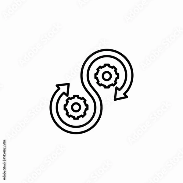 Fototapeta interlocked process icon sign vector
