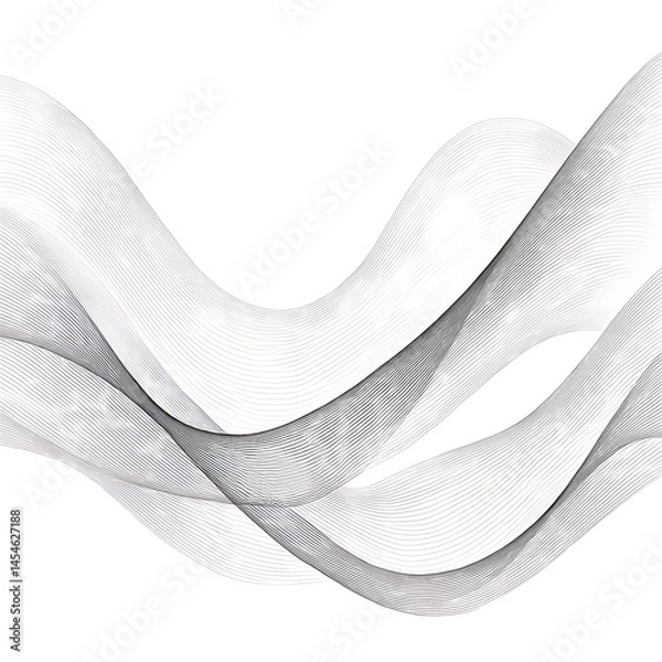 Fototapeta Minimalistic Abstract Wave Background in Grayscale – Flowing Line Art for Modern Design

