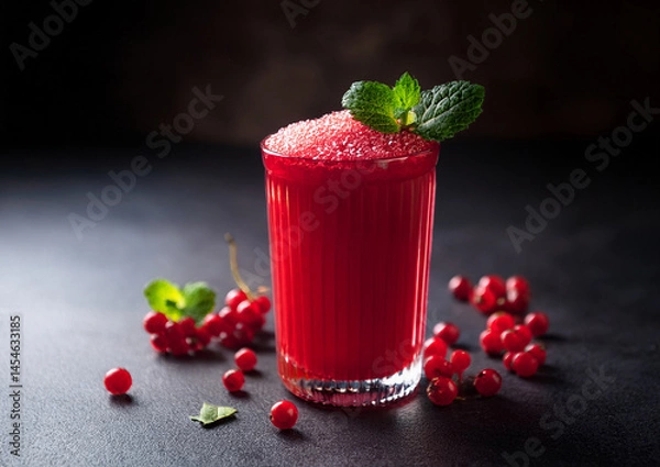 Fototapeta strawberry smoothie with mint