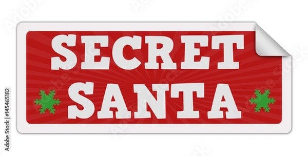 Obraz Label red with text secret Santa inside