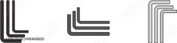 Obraz Hex key or allen wrench tool set isolated vector