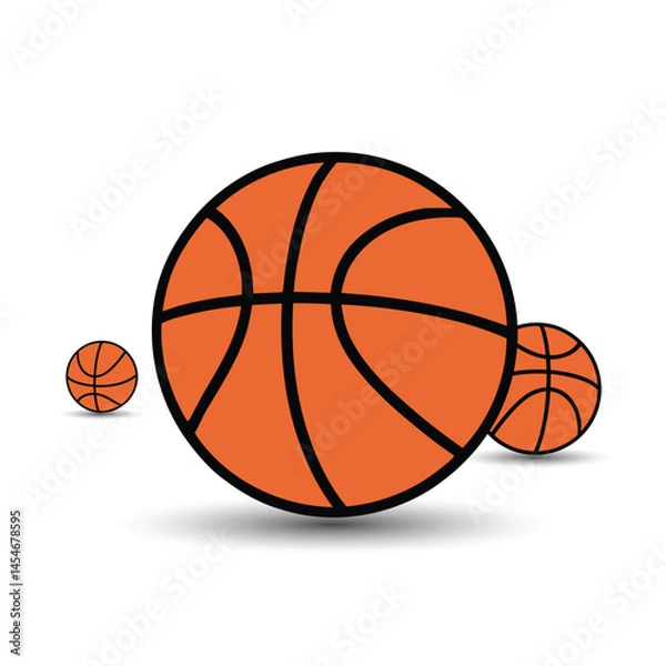 Obraz Unique three Basketball Ball Flat Design