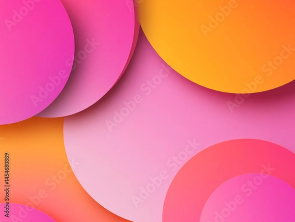 Fototapeta Abstract Pink Orange Circles Overlapping Background Design